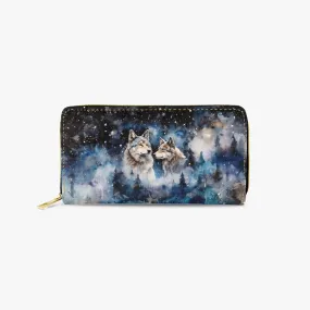 Long Type Zipper Purse, Wolves, awd-547