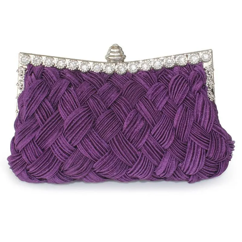 Luxy Moon Rhinestone Hand-woven Evening Dress Bag