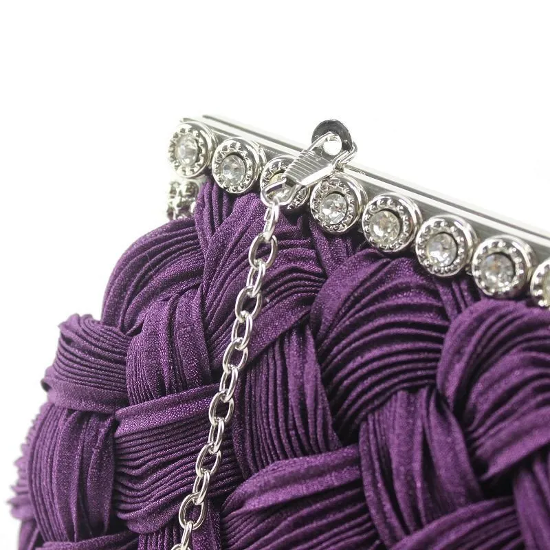 Luxy Moon Rhinestone Hand-woven Evening Dress Bag