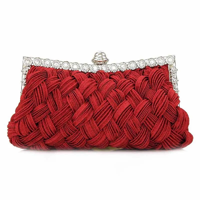 Luxy Moon Rhinestone Hand-woven Evening Dress Bag