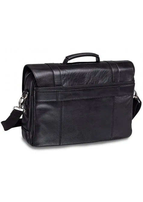 Mancini Arizona Double Compartment Flapover Briefcase for 15.6'' Laptop