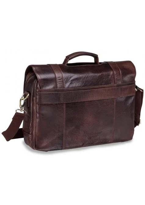 Mancini Arizona Double Compartment Flapover Briefcase for 15.6'' Laptop