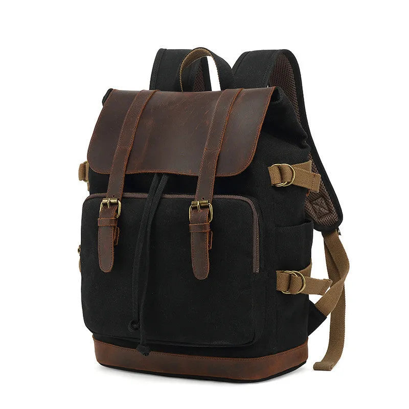 Men Waxed Backpack Handmade Canvas Backpack Hiking Rucksacks