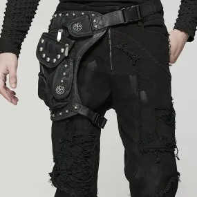 Men's Punk Big-Pocket Rivet Waist Bag