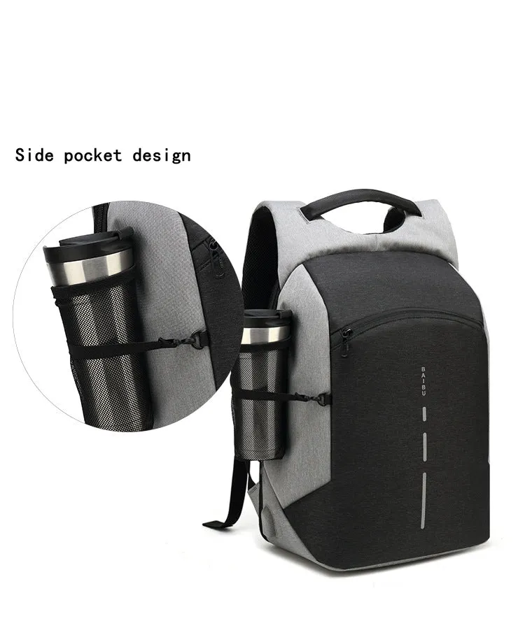 Men's Small Fashion Anti-Theft Backpack with USB Charging