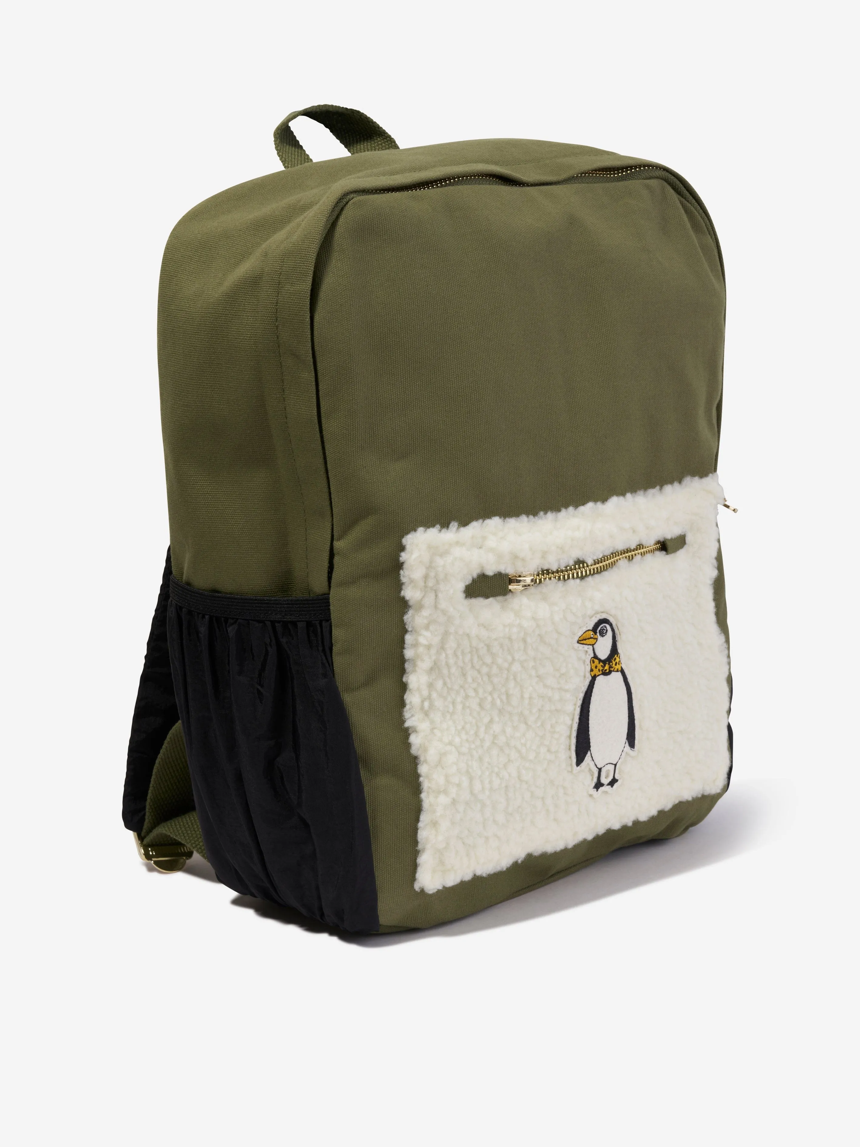 Mini Rodini Kids Penguin Backpack in Green