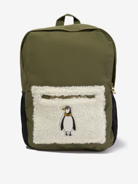 Mini Rodini Kids Penguin Backpack in Green