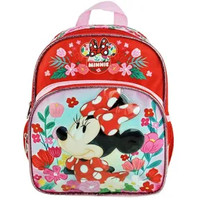 Minnie Mouse Backpack Mini 10 inch Red Flowers