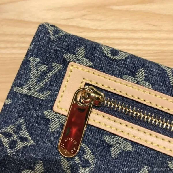 Monogram Denim Pochette Plate Clutch Bag