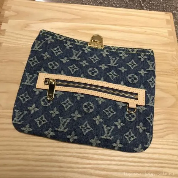 Monogram Denim Pochette Plate Clutch Bag