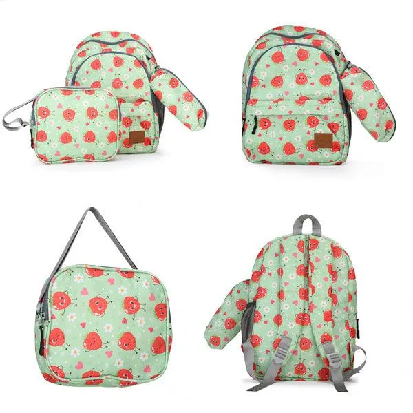 MULTICOLOR PRINTED BACKPACK SET