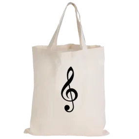 Music Tote Bag - Treble Clef (Calico)