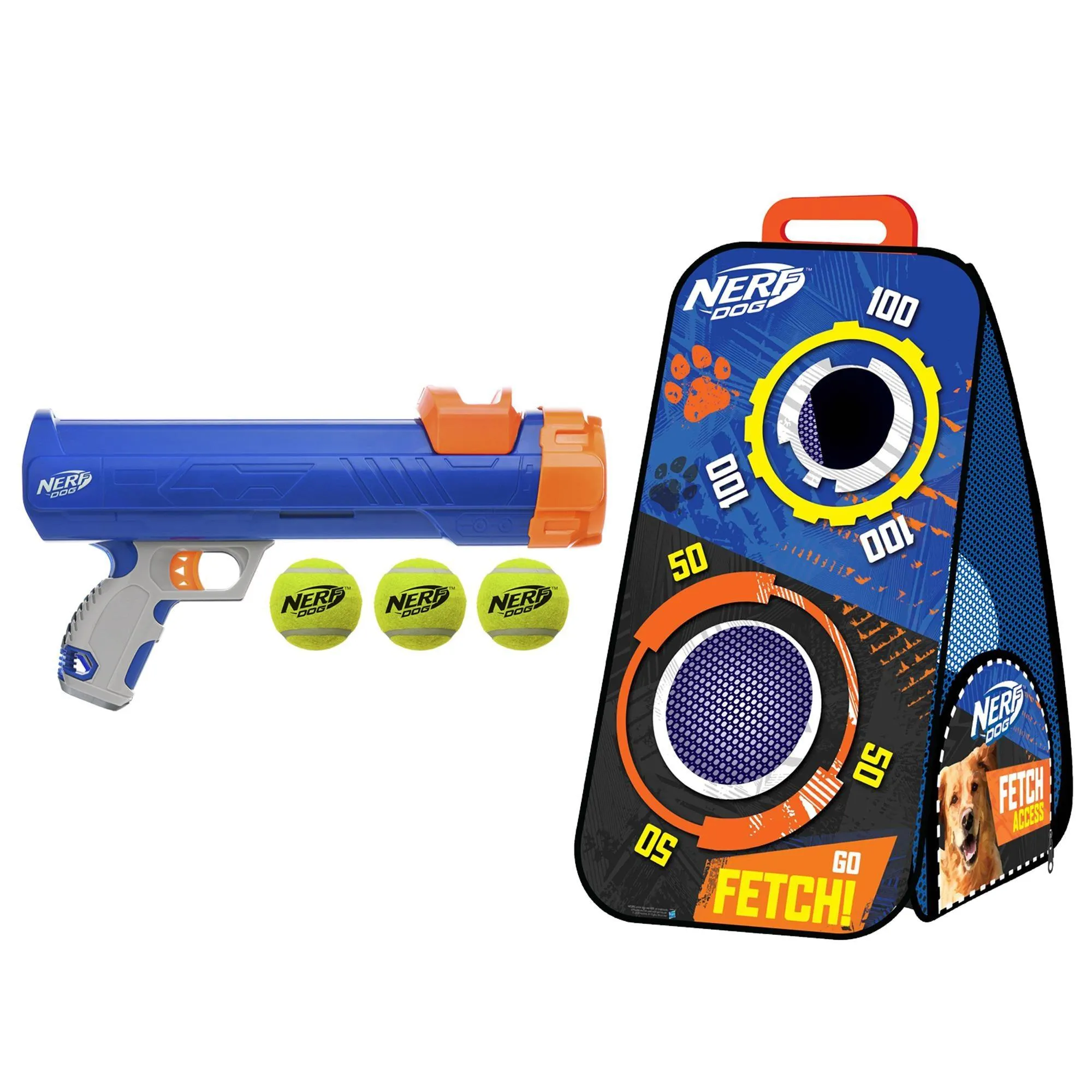 Nerf Tennis Ball Blaster w/ Target Game & 3 Balls