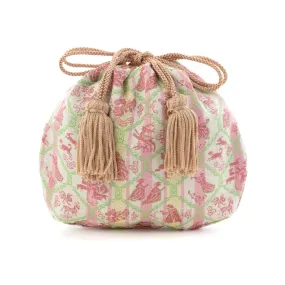 Nishijin-ori Small Drawstring Bag - The birth of Jesus Christ -,  Made in Kyoto, Japan,  Japanese traditional craft purse