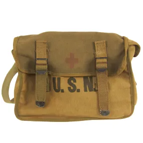 Original U.S. WWII U. S. Navy First Aid Medical Corpsman Medical Kit Shoulder Bag