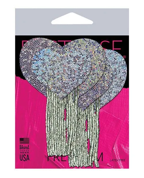 Pastease Tassel Glitter Heart - Silver O-s