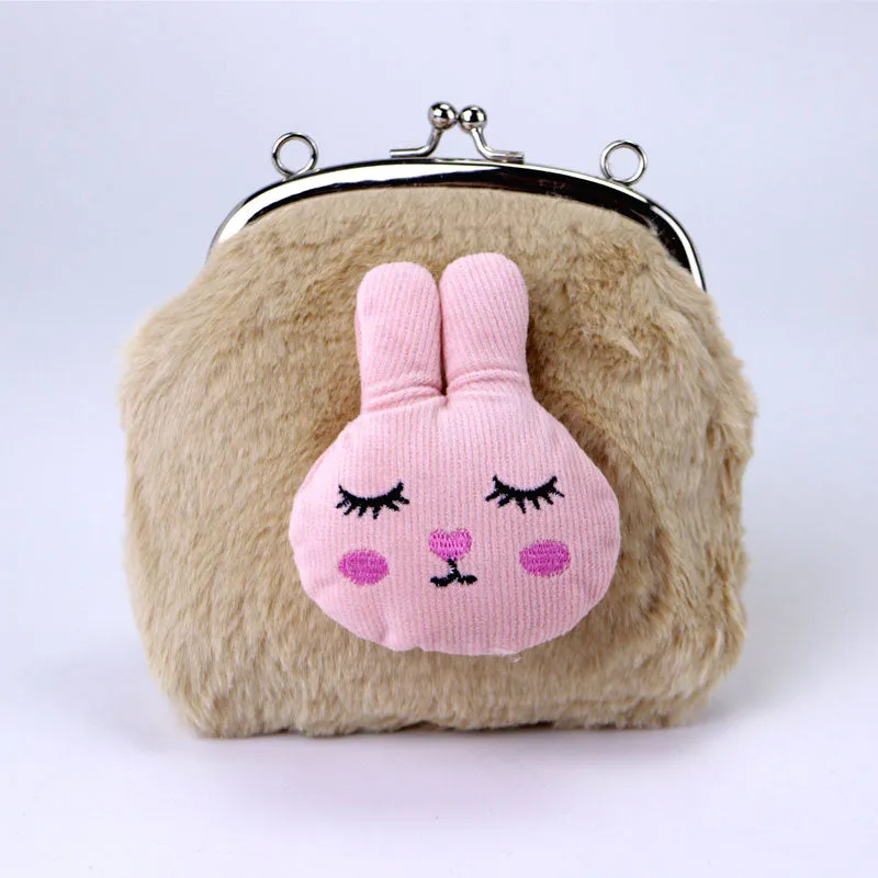 Playful Pink Bunny Purse Soft Plush Chain Shoulder Bag