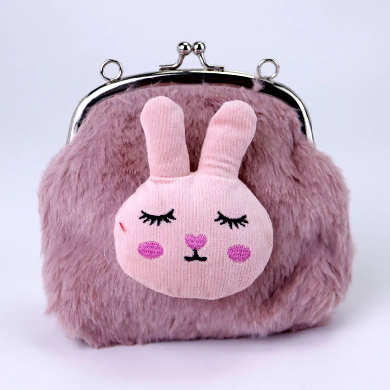 Playful Pink Bunny Purse Soft Plush Chain Shoulder Bag