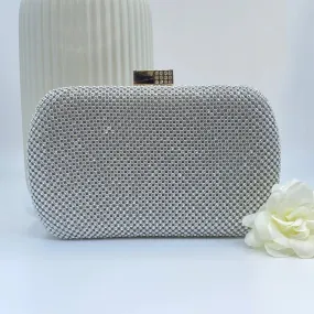 POLLY DIAMANTE CLUTCH (SILVER)