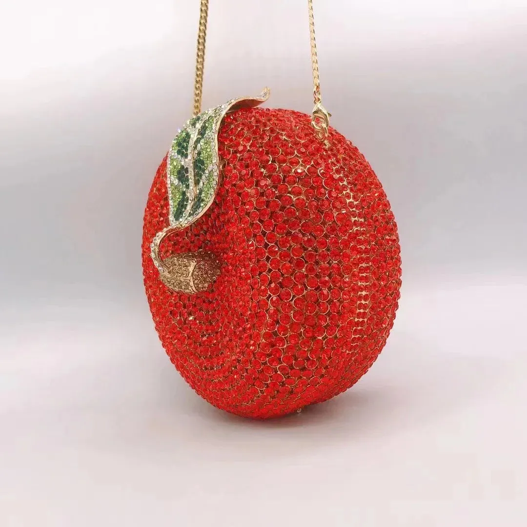 Pre Order:  3D Apple Rhinestone Handbag