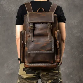 Retro Genuine Leather Men's Backpack