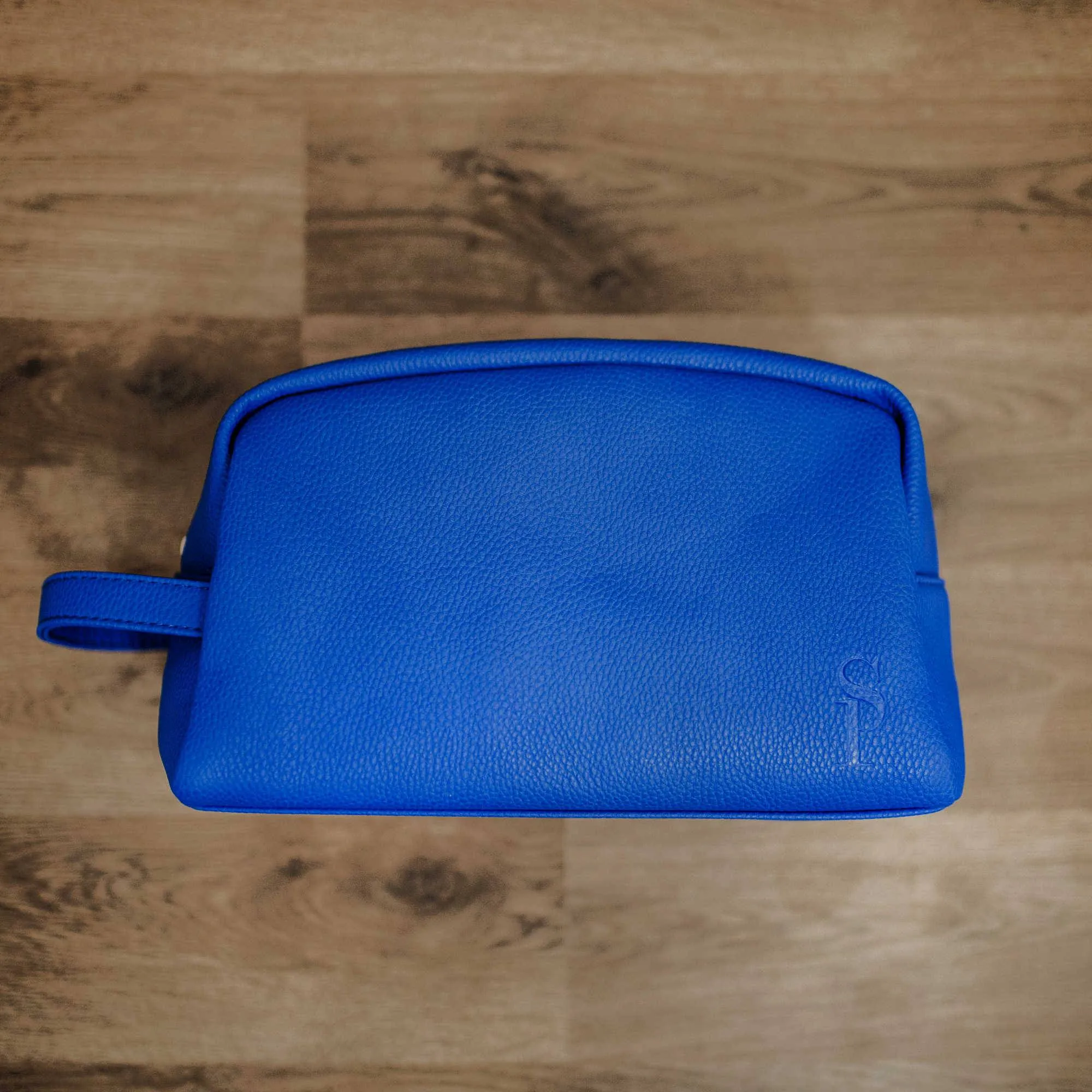 Royal Blue Leather Toiletry Bag