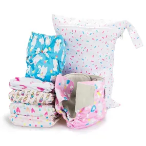 Simple Being Sweet Print Unisex Reusable Baby Cloth Diapers