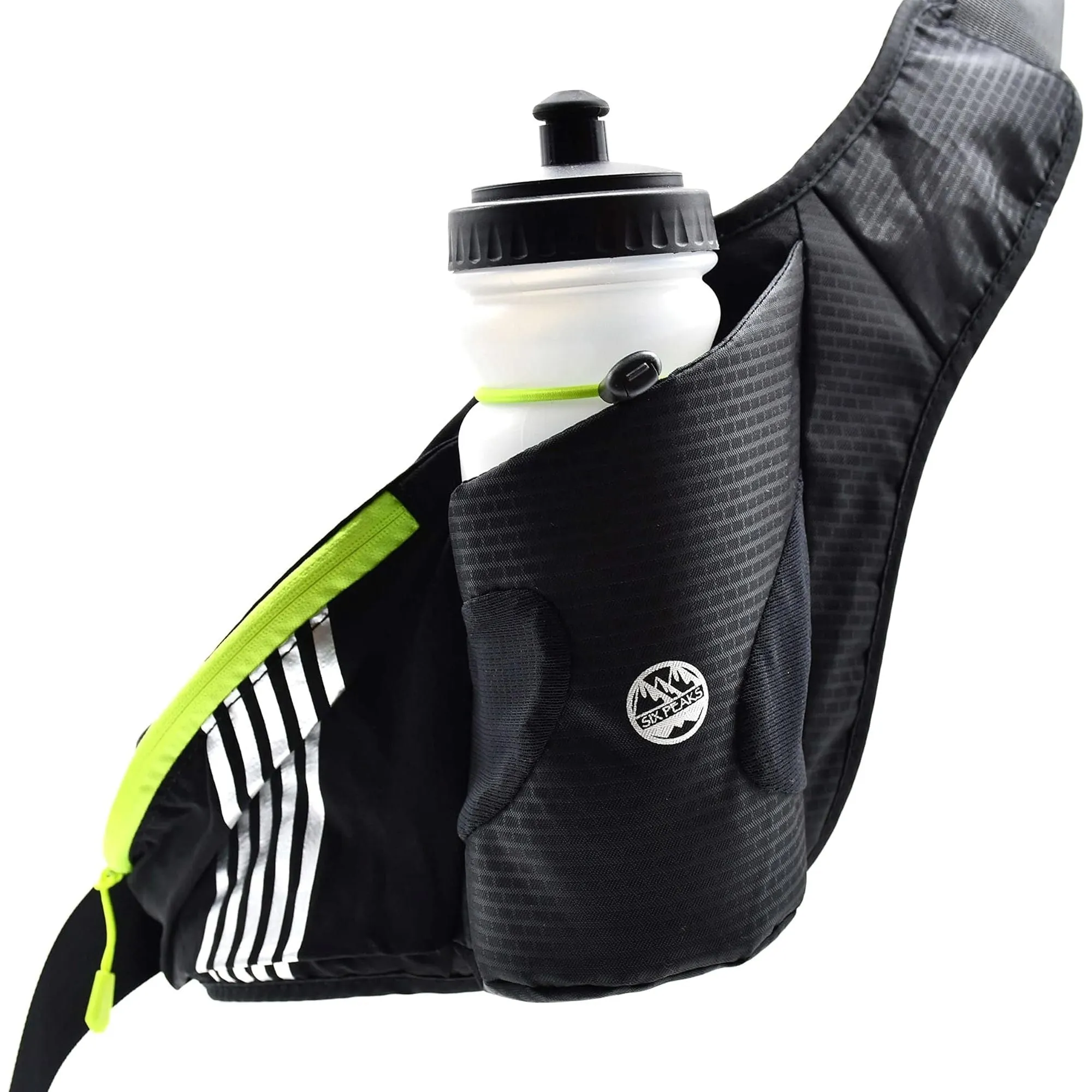 Six Peaks Running Waist Belt With Bottle Holder - Black