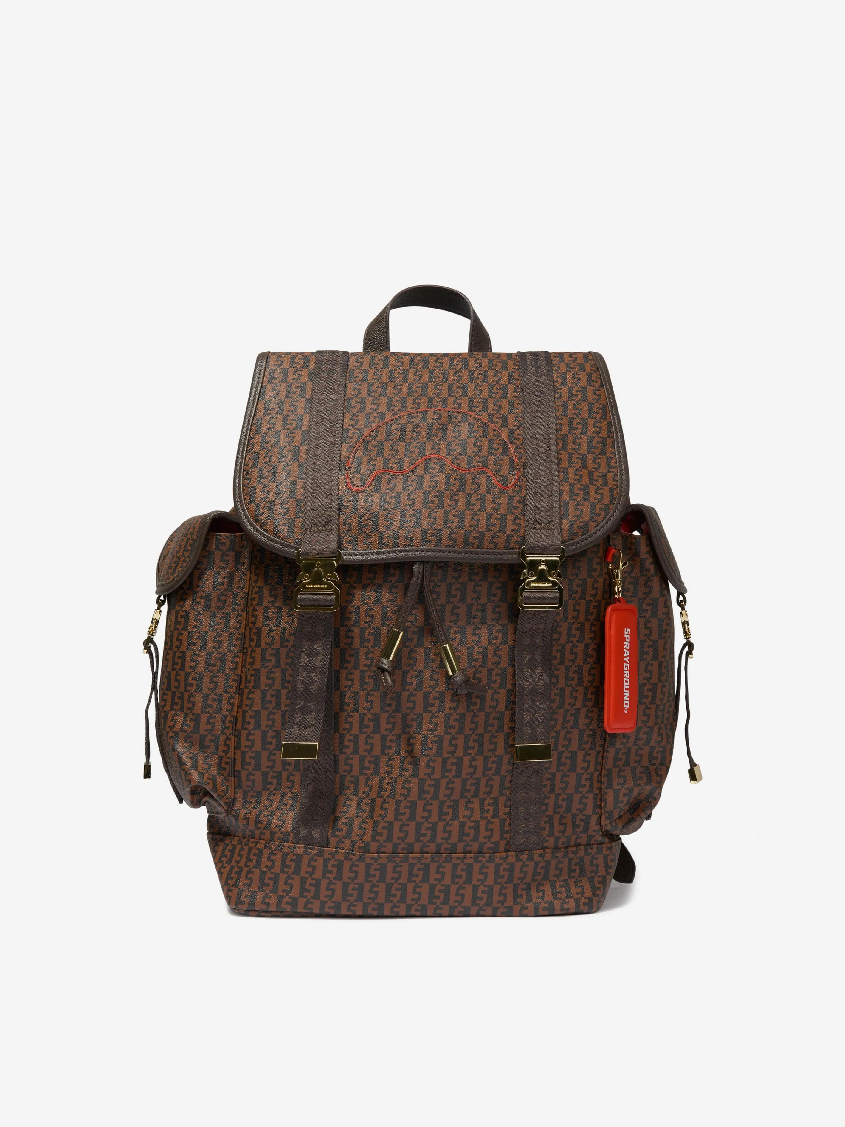 Sprayground Kids Money Check Monte Carlo Backpack in Brown