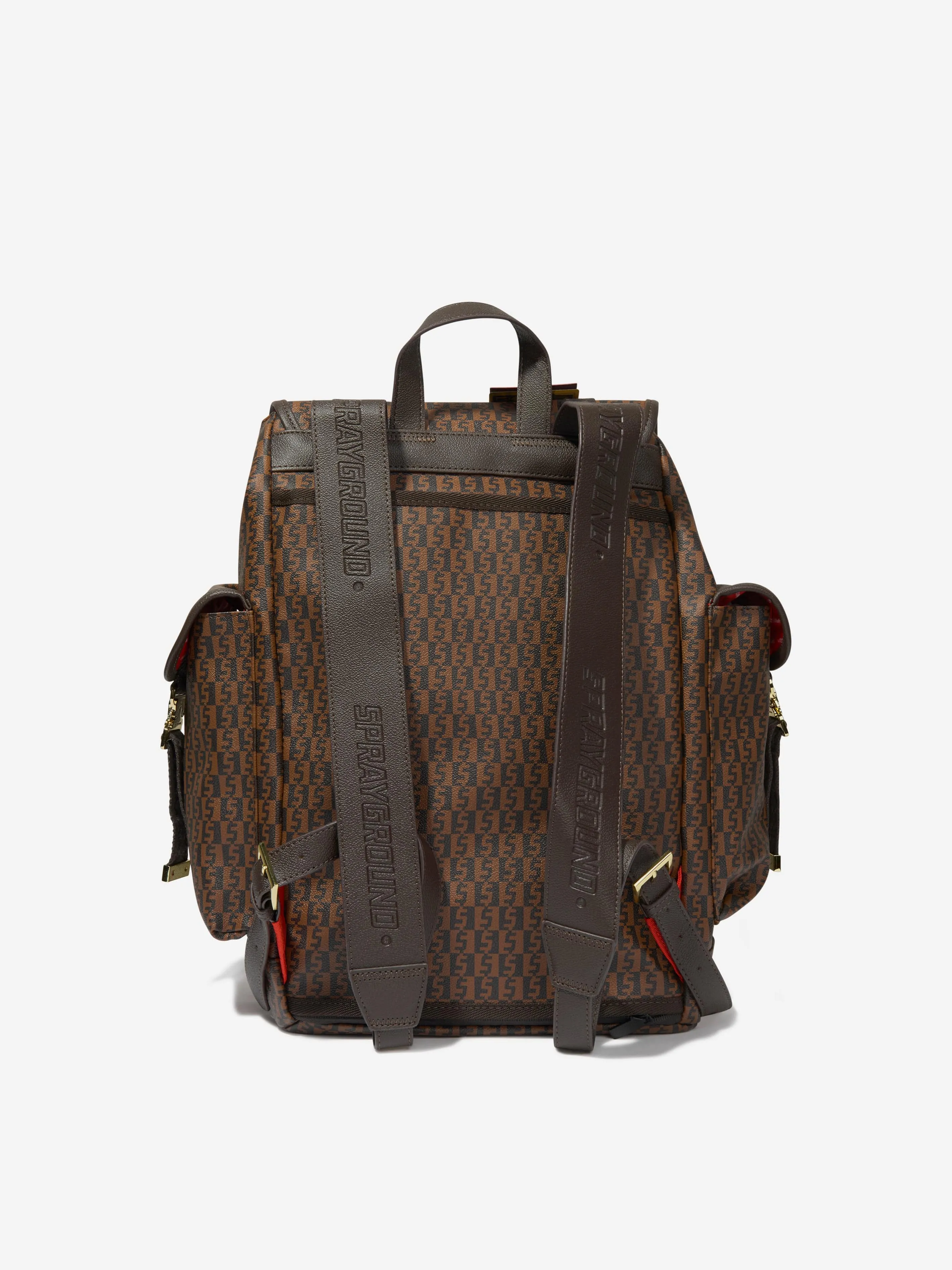 Sprayground Kids Money Check Monte Carlo Backpack in Brown