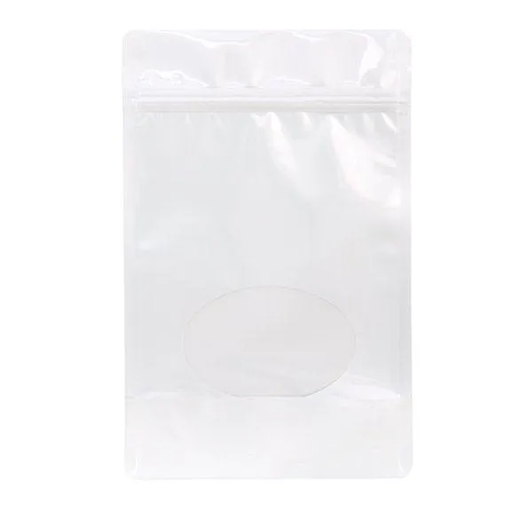 Stand Up Zipper Bag with Clear Oval Window (1 Ounce)