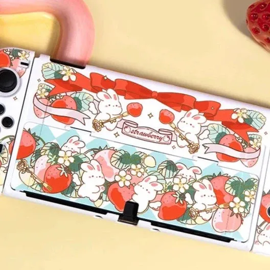 Strawberry Bunny Nintendo Switch Case