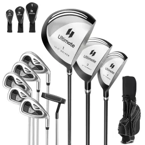 Tangkula 10 Pieces Men's Complete Golf Clubs Package Set Right Hand