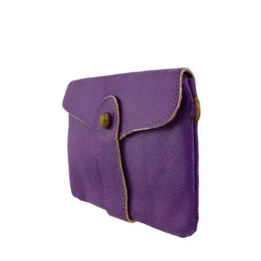 TEEK - Purple Genuine Leather Envelope Bag