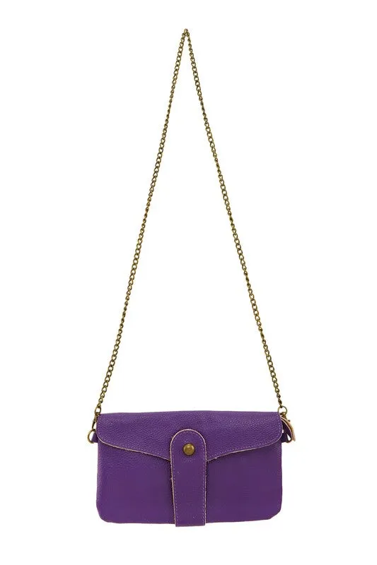 TEEK - Purple Genuine Leather Envelope Bag