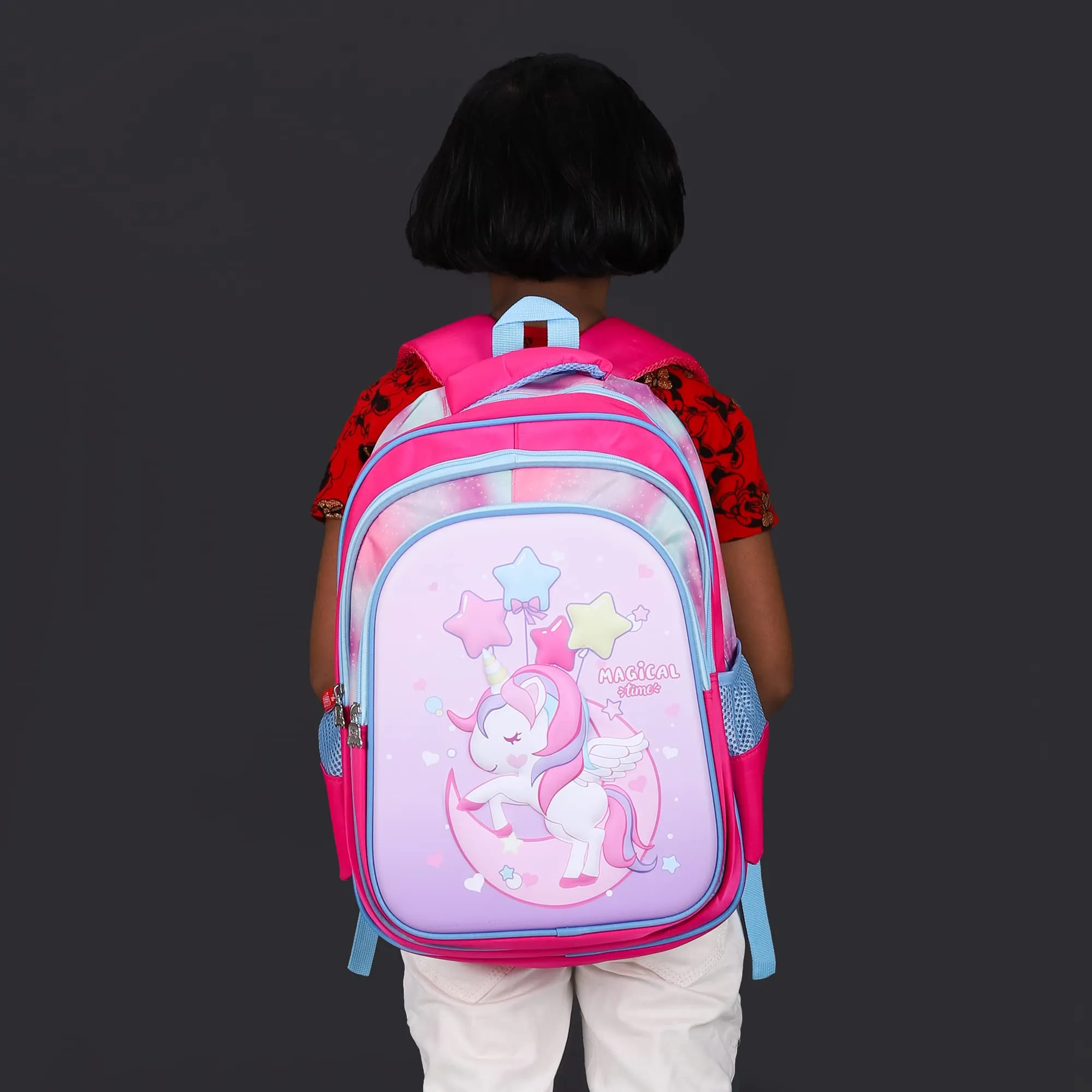 THE CLOWNFISH Kidventure Series Polyester 23 Litres Kids Standard Backpack School Bag Daypack Sack Picnic Bag For Tiny Tots Child Age 5-7 Years (Blush Pink), 23 Litre