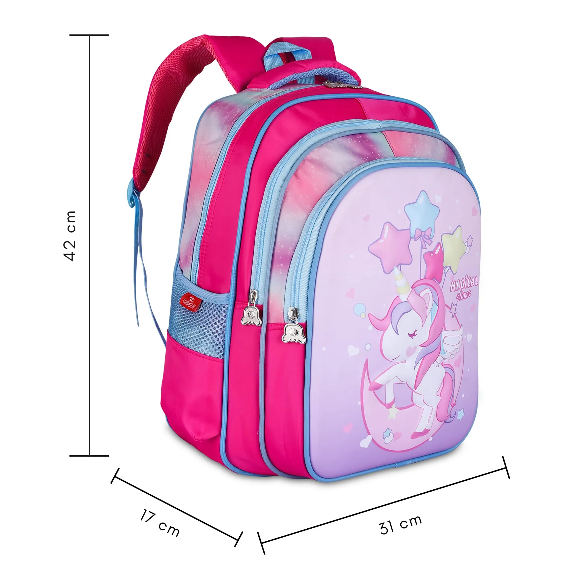 THE CLOWNFISH Kidventure Series Polyester 23 Litres Kids Standard Backpack School Bag Daypack Sack Picnic Bag For Tiny Tots Child Age 5-7 Years (Blush Pink), 23 Litre