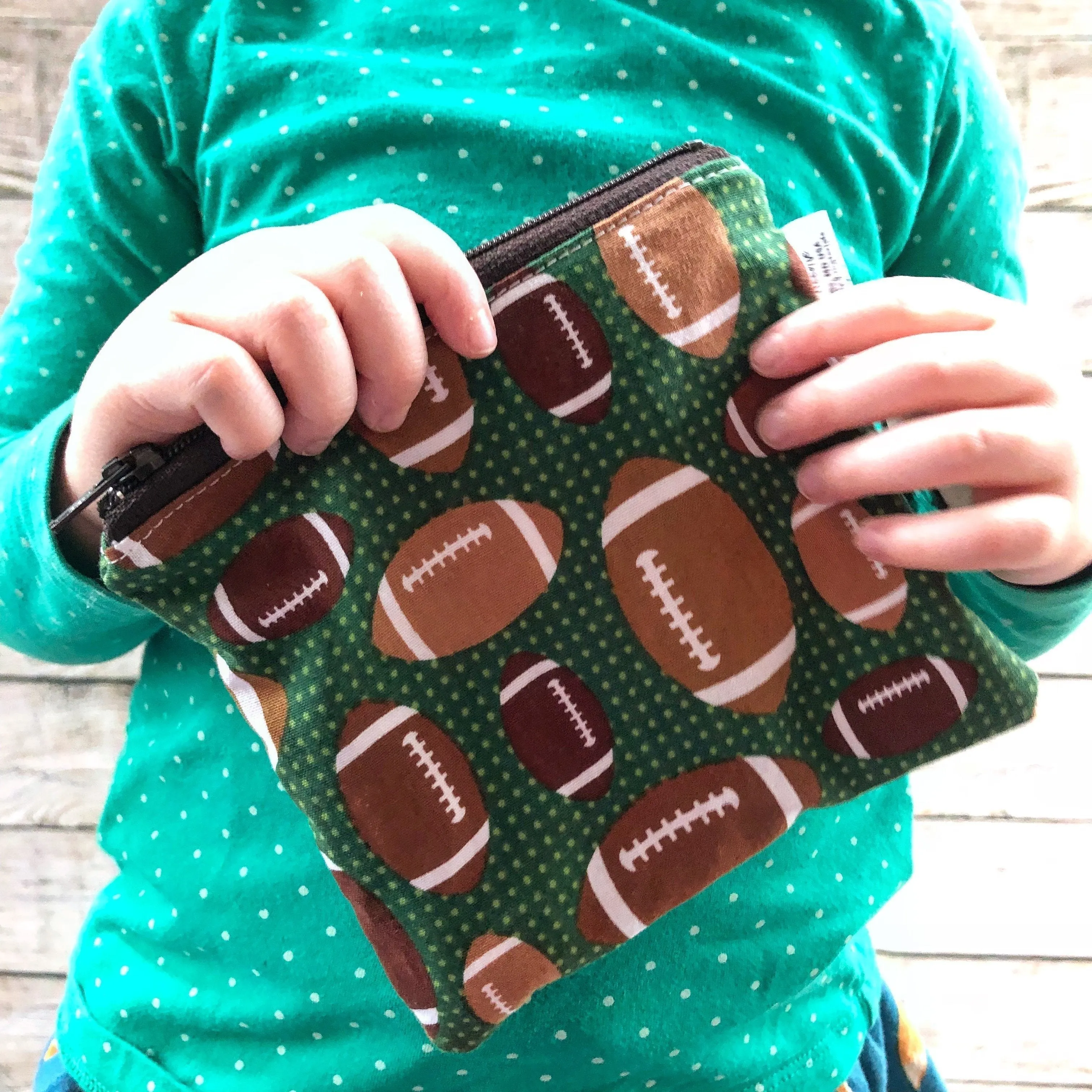 Toddler Sized Reusable Zippered Bag Basketball