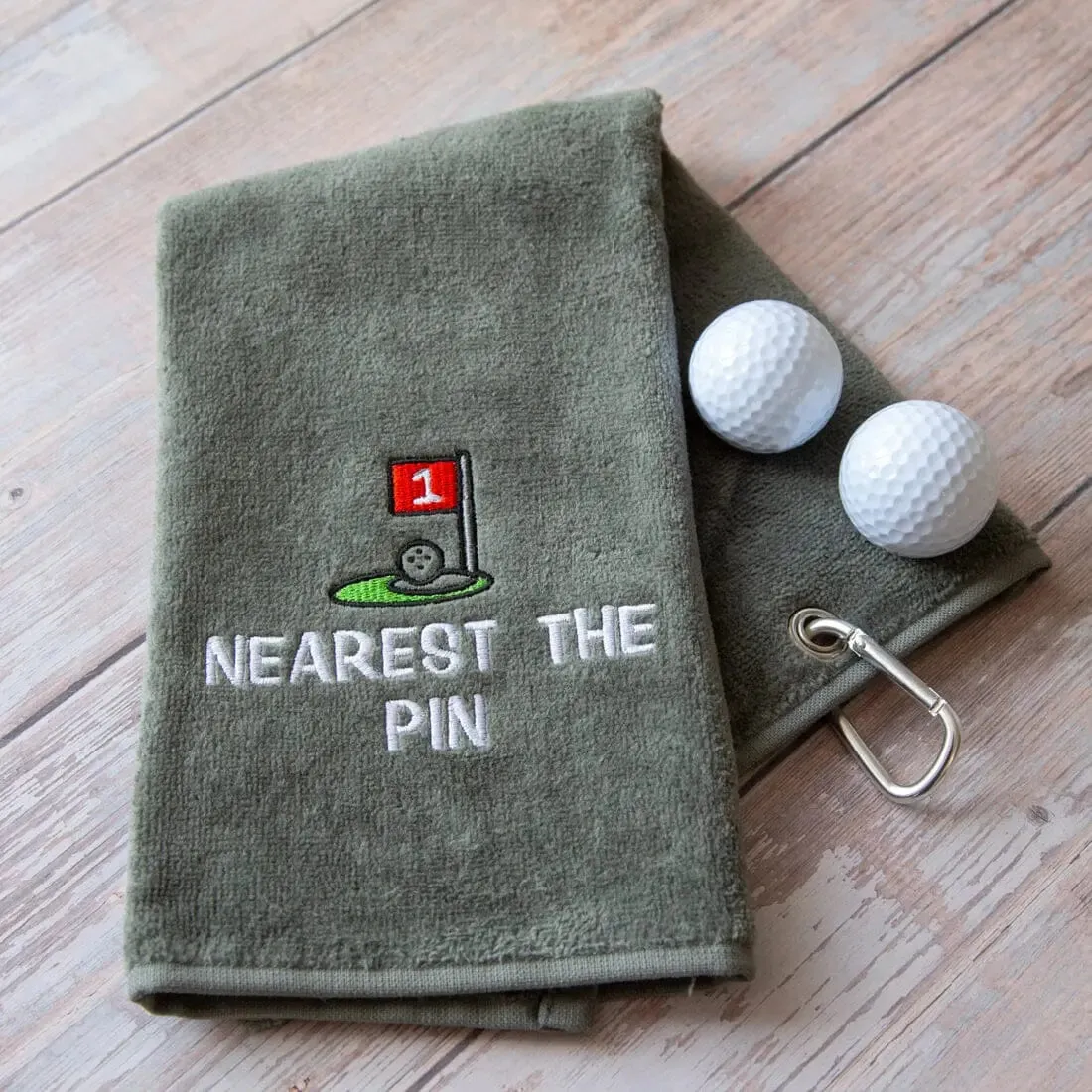 Tri-Fold Golf Towel Embroidered For Nearest The Pin Competition