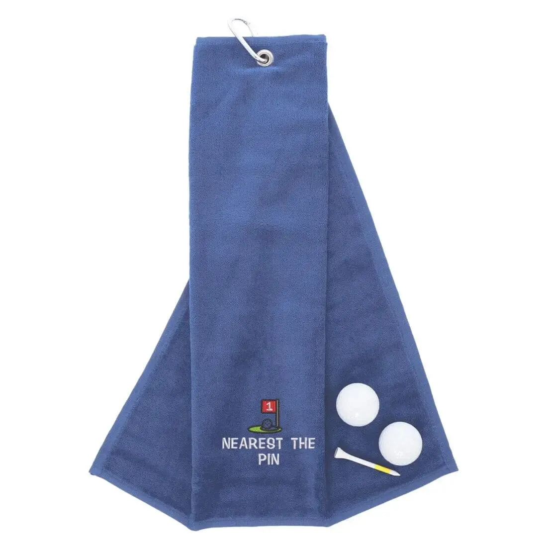 Tri-Fold Golf Towel Embroidered For Nearest The Pin Competition