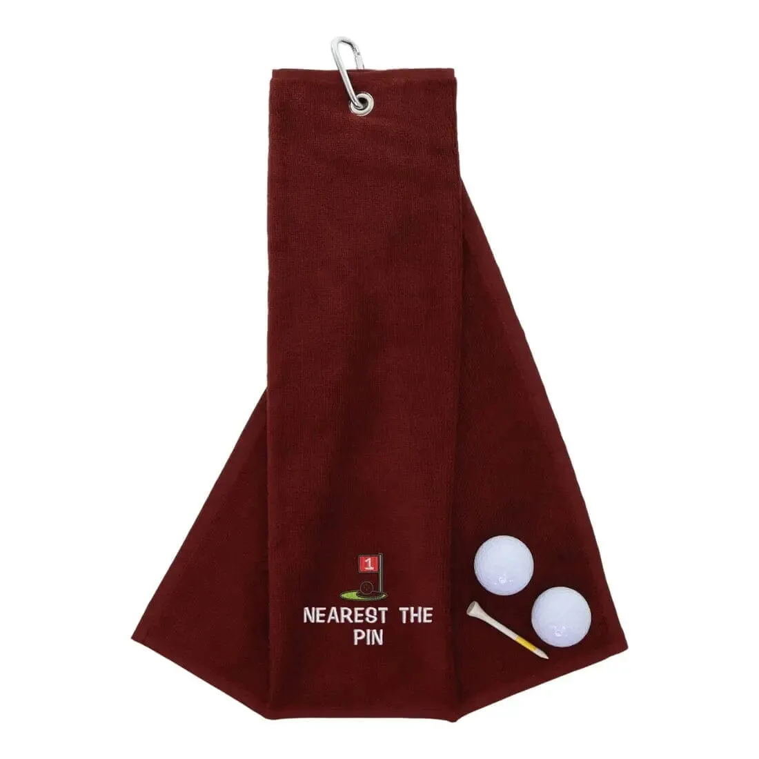 Tri-Fold Golf Towel Embroidered For Nearest The Pin Competition