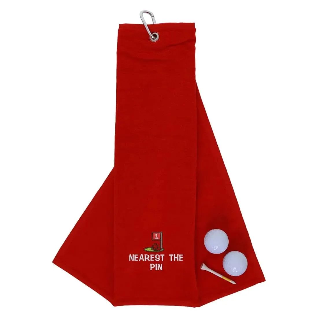 Tri-Fold Golf Towel Embroidered For Nearest The Pin Competition