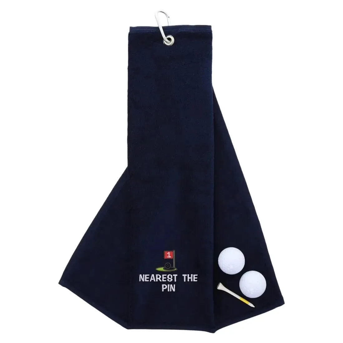 Tri-Fold Golf Towel Embroidered For Nearest The Pin Competition