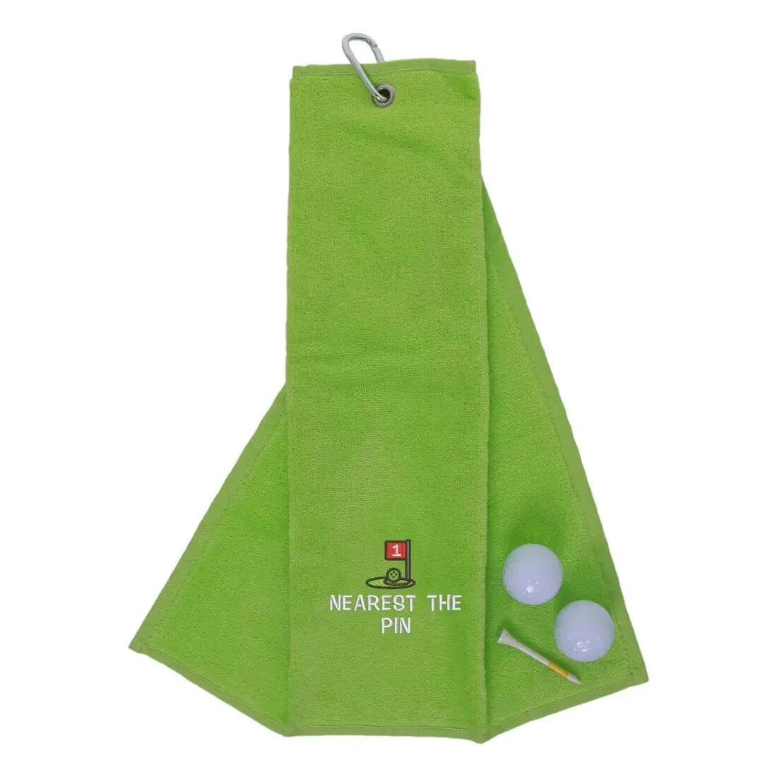 Tri-Fold Golf Towel Embroidered For Nearest The Pin Competition