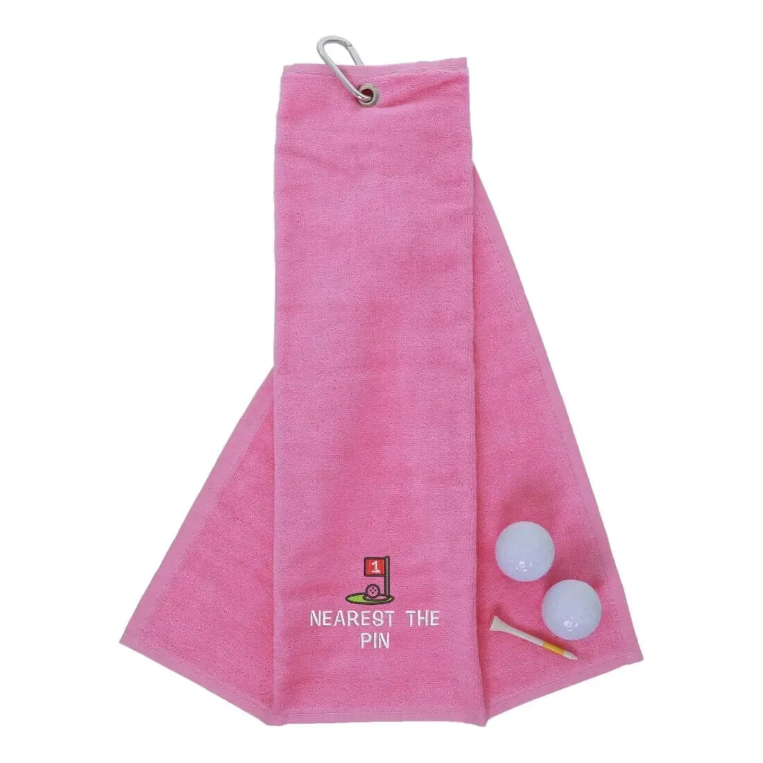 Tri-Fold Golf Towel Embroidered For Nearest The Pin Competition