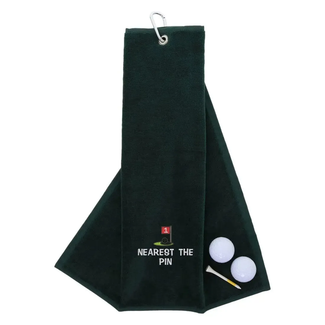 Tri-Fold Golf Towel Embroidered For Nearest The Pin Competition