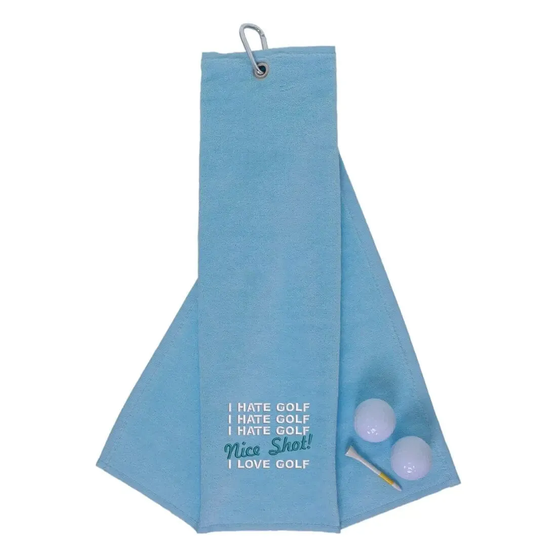 Tri-Fold Golf Towel Embroidered With Nice Shot Logo