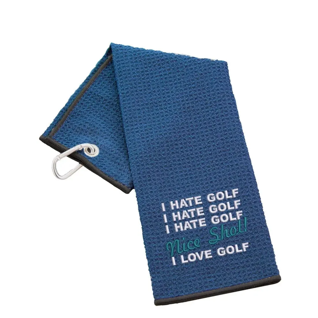 Tri-Fold Golf Towel Embroidered With Nice Shot Logo