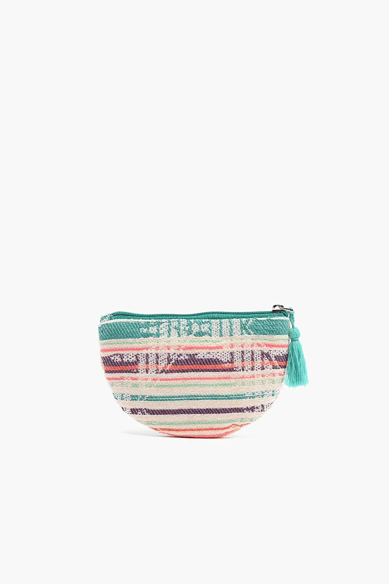 Tropical Embellished Crossbody Pouch with Coin Pouch