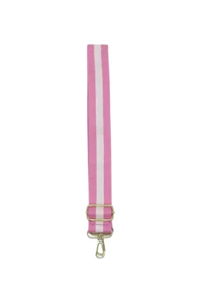 Webbing Bag Strap | Pink White Stripe